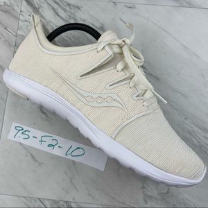 Saucony Women 9.5 Eros Lace Outdoor Jogging Sneaker Off White Shoes